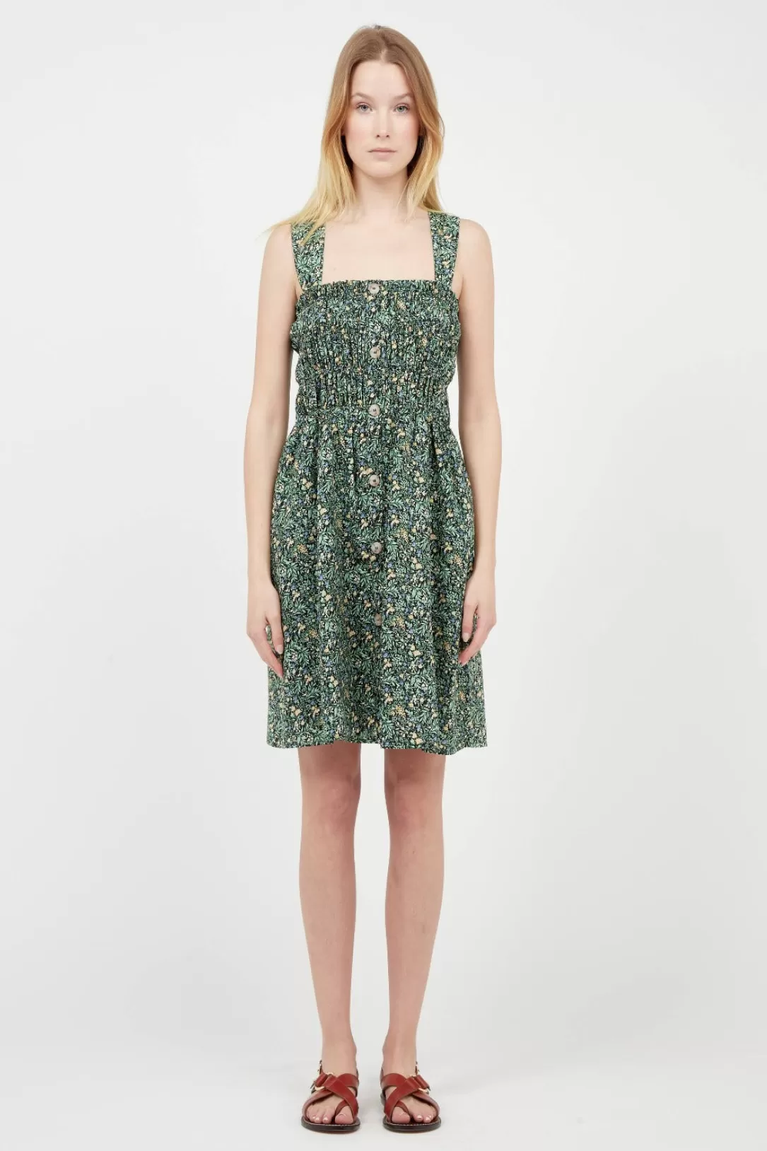 Women The Korner Black Short Floral Print Cotton Dress |