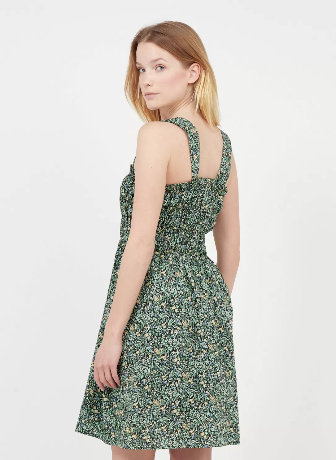 Women The Korner Black Short Floral Print Cotton Dress |