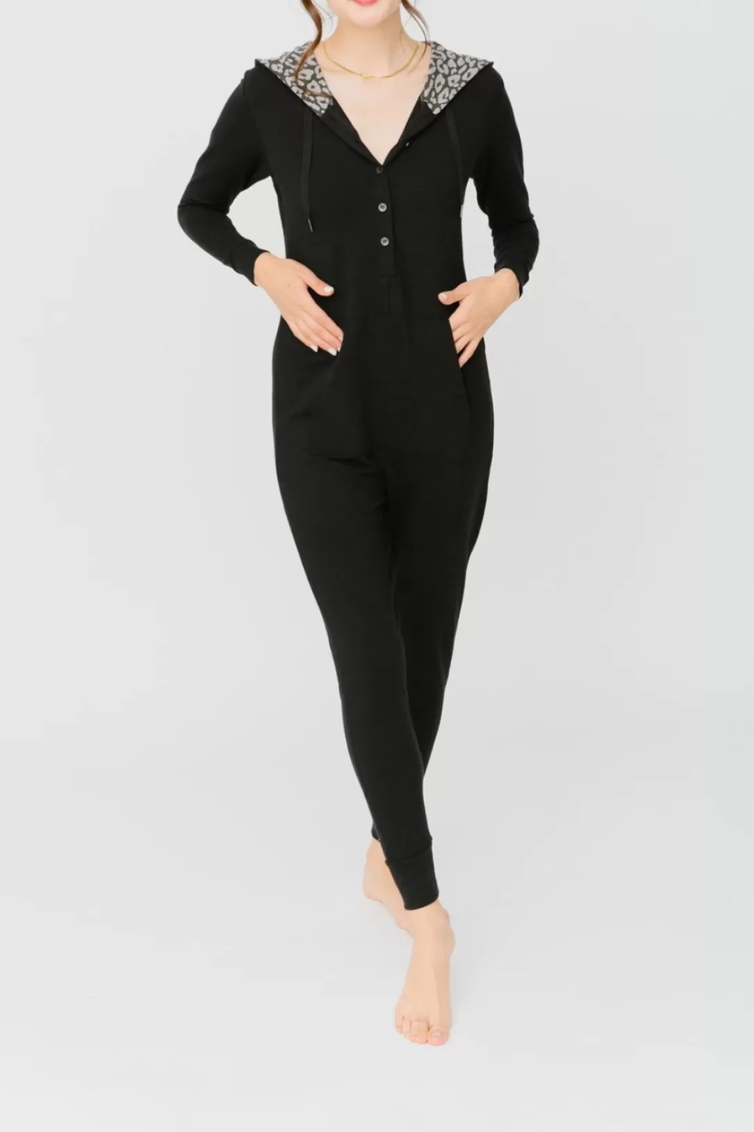 Women Smash + Tess Someday Romper In Midnight Leopard |