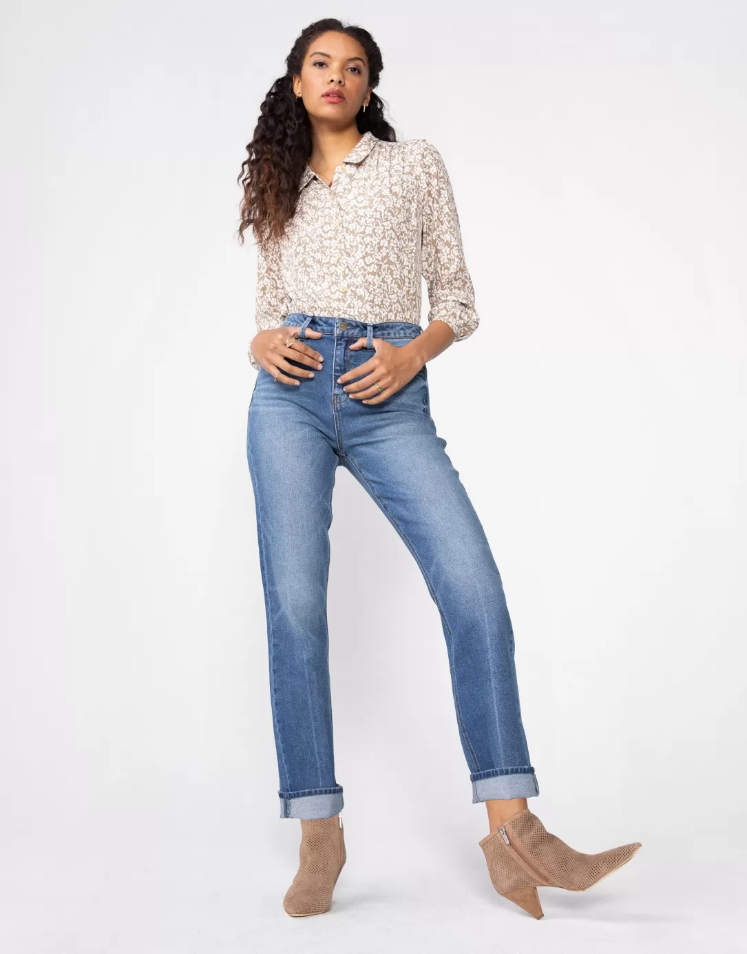 Women Unpublished Willa Super High Waist Mom Fit Straight Leg In Lapis |